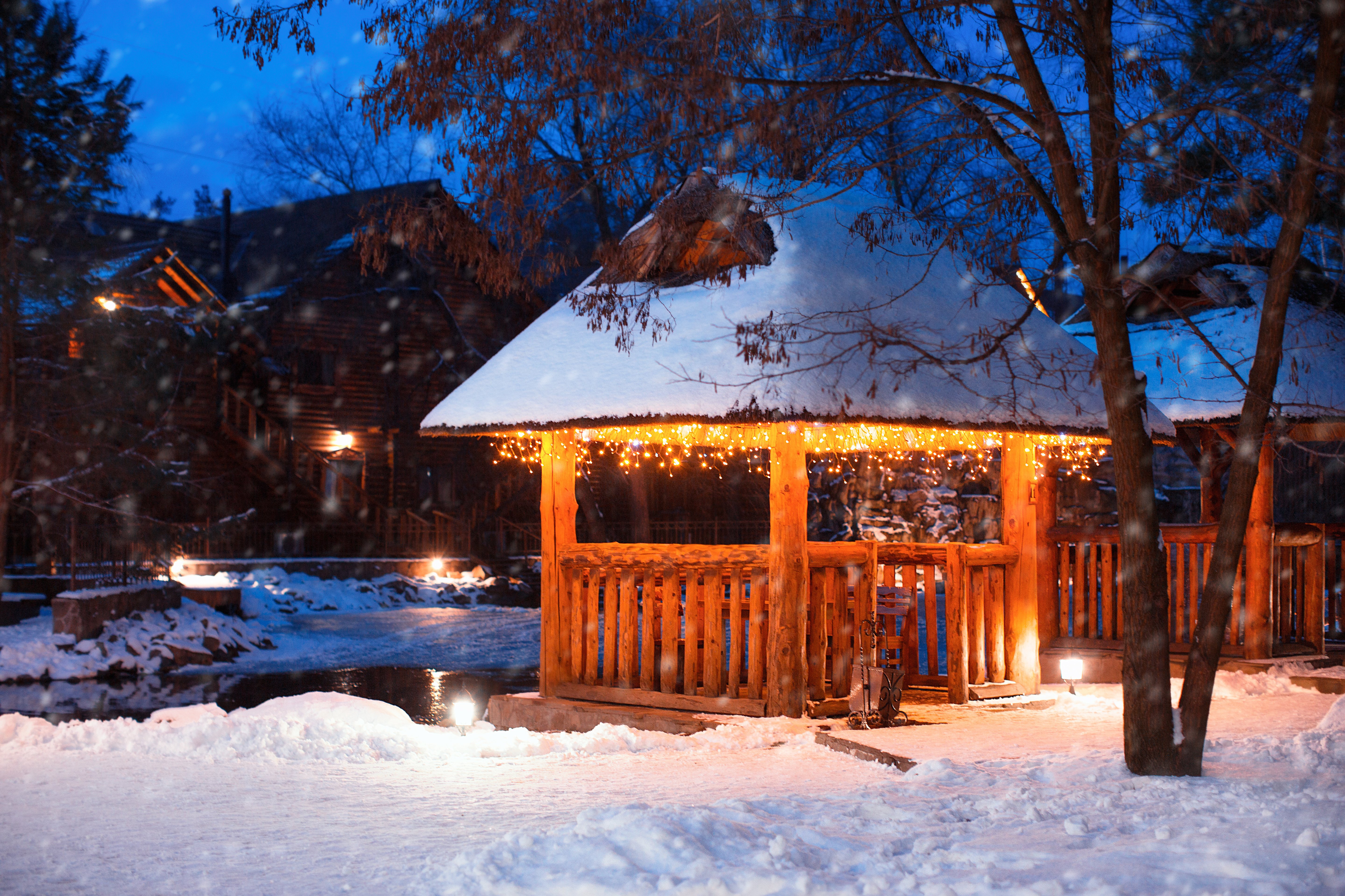 overhead patio in winter